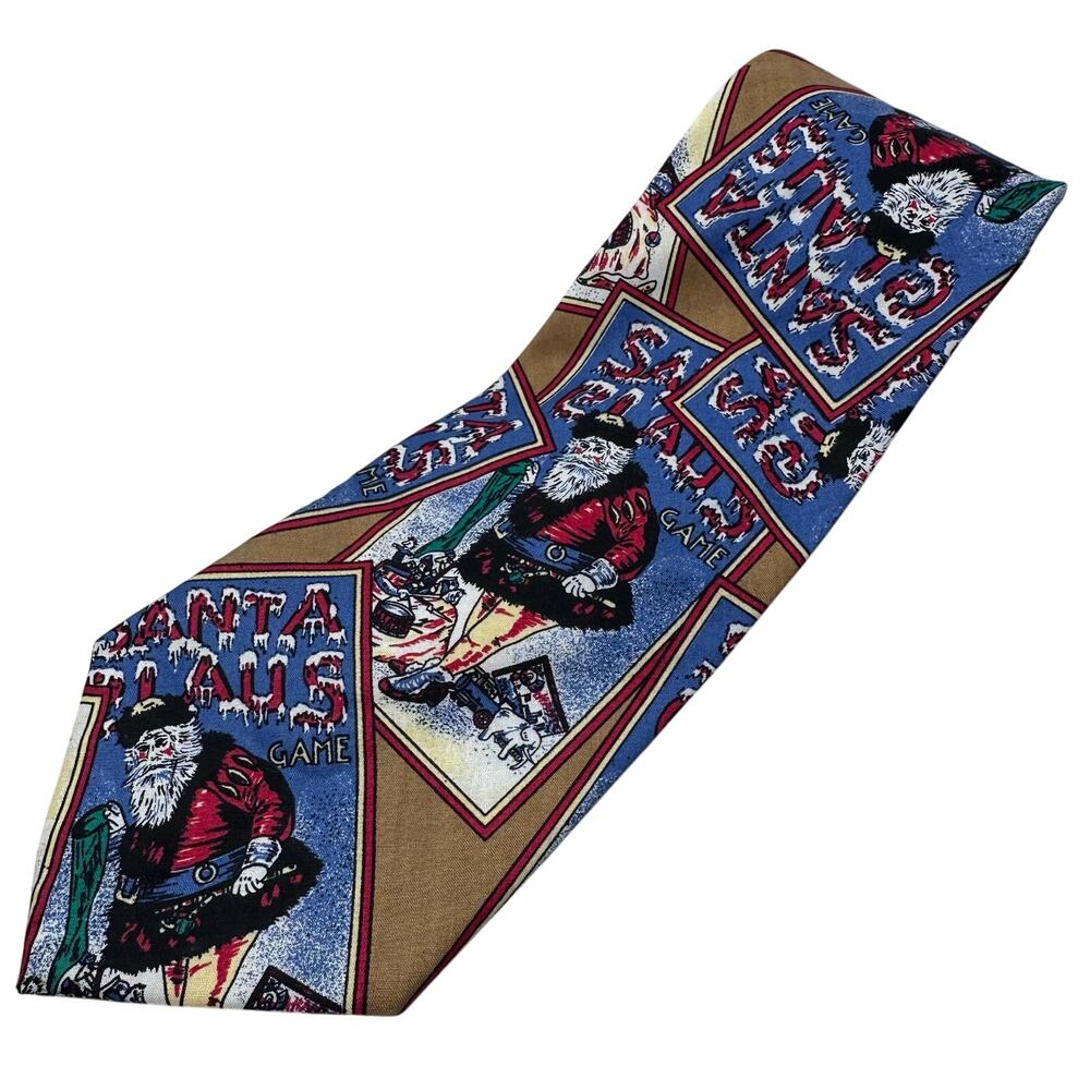 Joe boxer santa pastime “santa claus game” print 100% italian cotton tie
